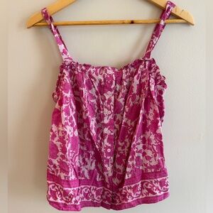 J. Crew pink patterned flowy camisole tank top